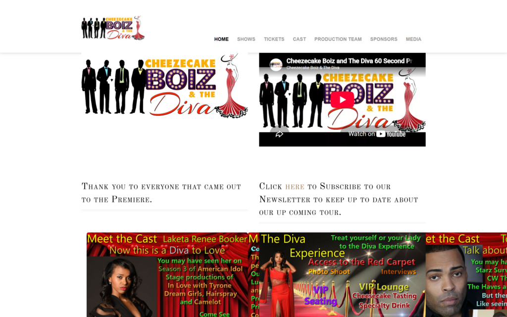 Home page of Cheezecake Boiz and the Diva