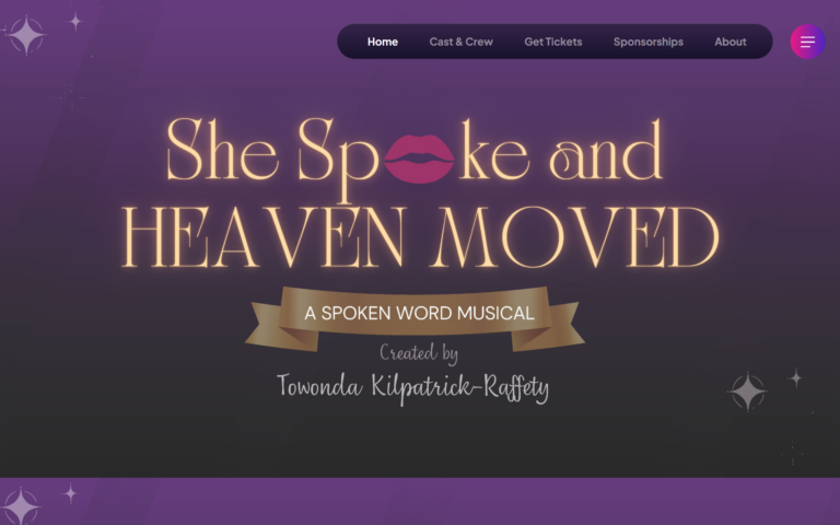 Home page of She Spoke Heaven Moved