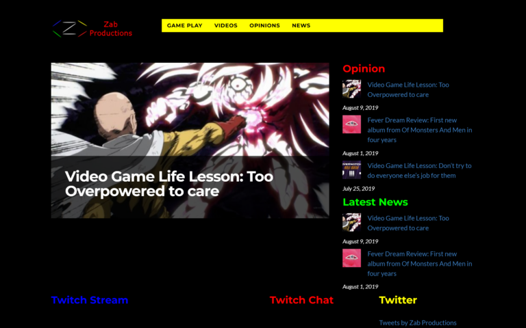 Home page of Zab Productions